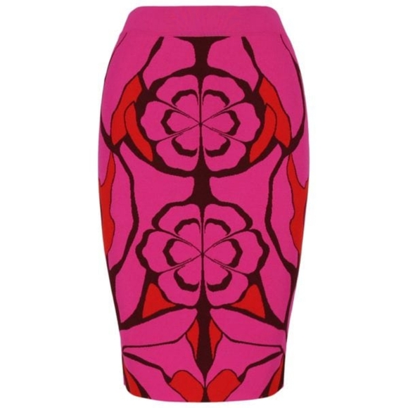 Alexander McQueen Floral Scuba Pencil Skirt Size S - Picture 5 of 10